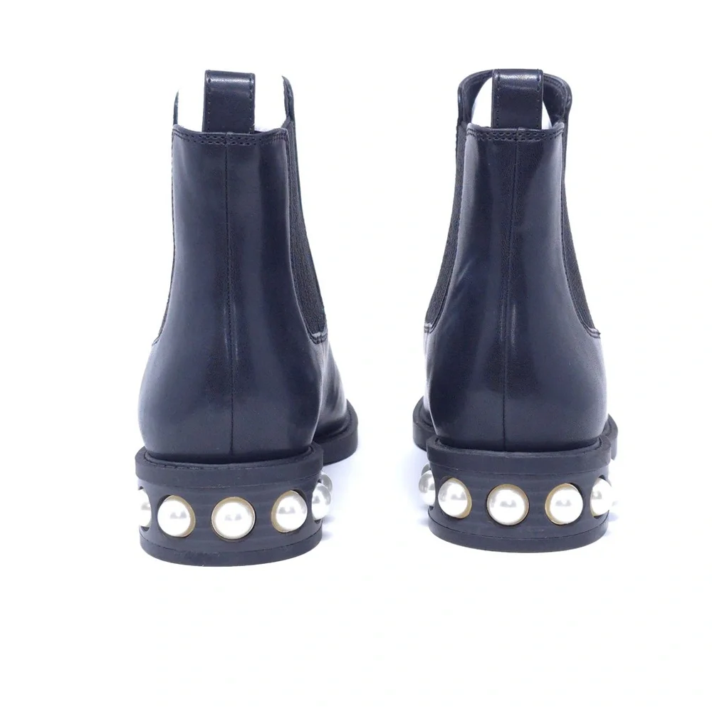 On 34th Jeovana Chelsea Ankle Boots Black Pearl Heel 5.5M - Picture 4 of 11